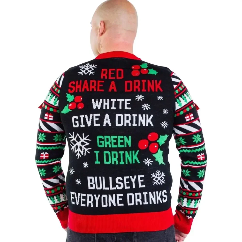 Tipsy Elves Drinking Game Ugly Christmas Sweater, Men's Size Medium